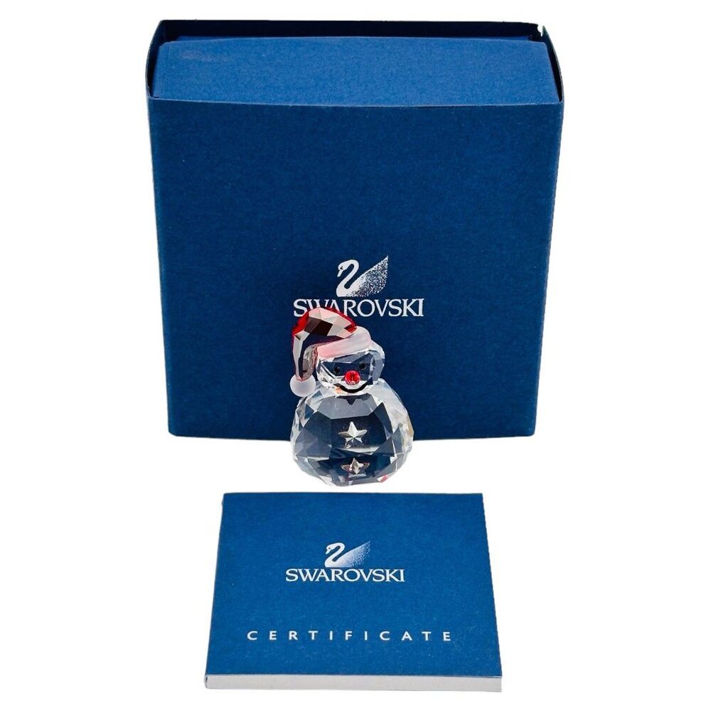 Swarovski Crystal Rocking Snowman Hat Figurine #1005414 Christmas NEW IN BOX